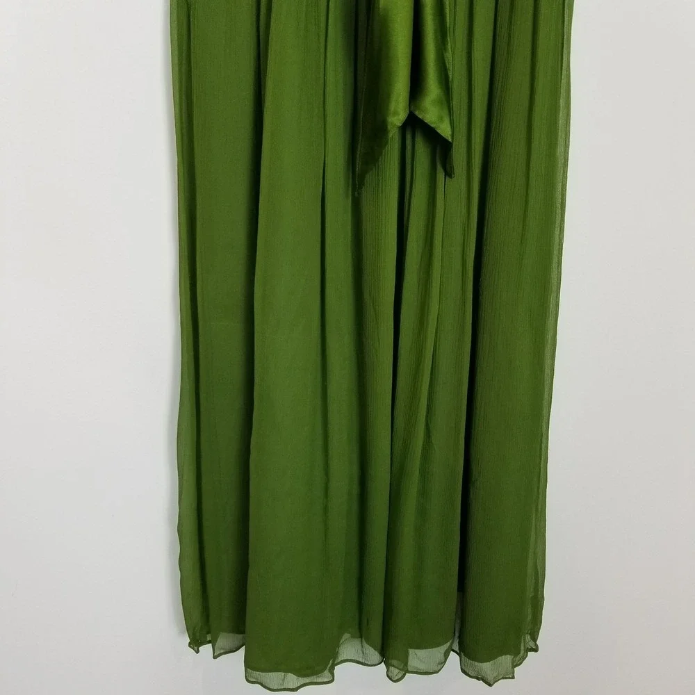 Jones New‎ York Silk Embellished Strap Dress Sz 10 Green Fairy Y2K Prom Midi - Picture 7 of 9